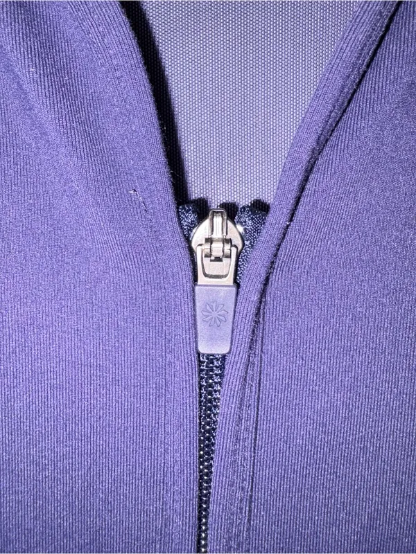 Athleta‎ Full Tilt Jacket Womens Lg Navy Blue Mesh Panels Yoga Workout Full Zip - Image 7