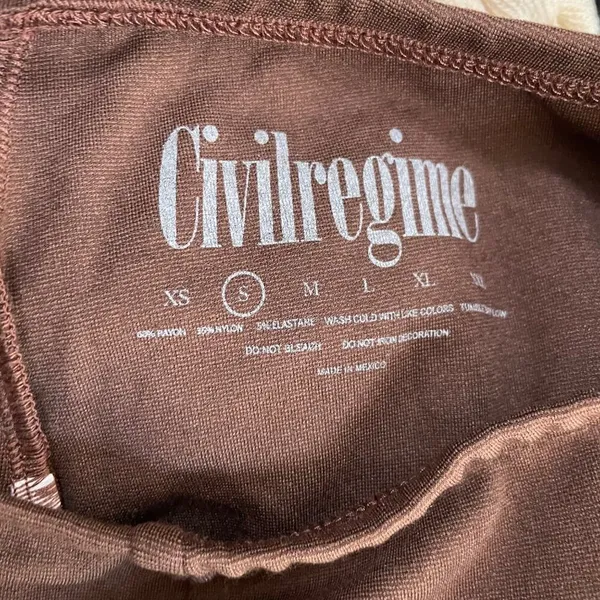 NWT Civil Regime Eternal Bloom Sculpt Flare Leggings Mocha Brown Size S - Image 8