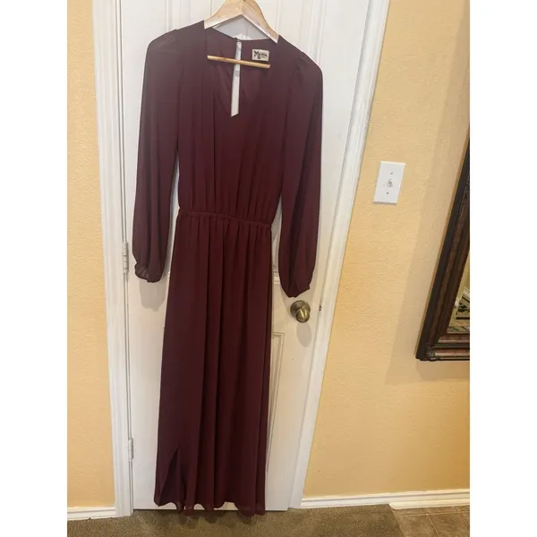 Show Me Your Mumu Dress Womens Small Burgundy Wine Long Emily Maxi Bridesmaid - Image 2