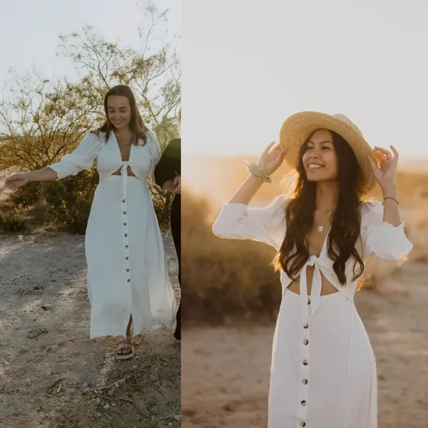 FREE PEOPLE String of Hearts Cutout Maxi Dress in White Size X-Small - Image 4