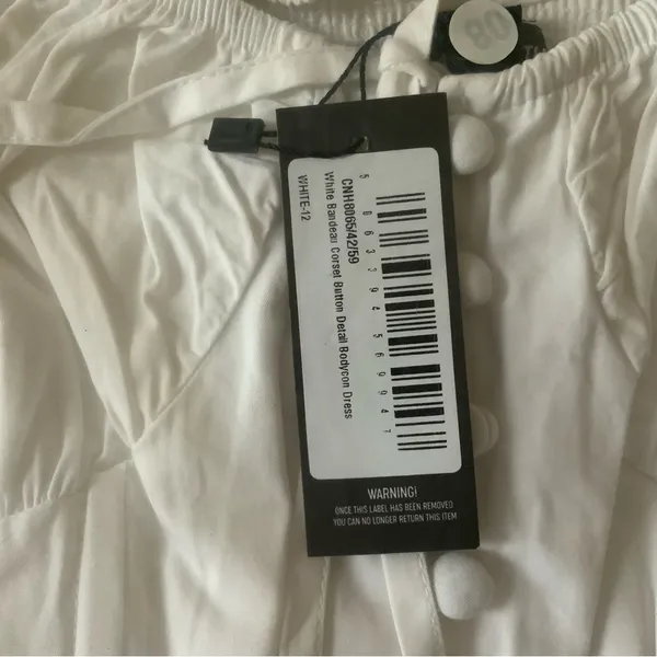 PrettyLittleThing White Long Sleeve Bodycon Dress - Image 5