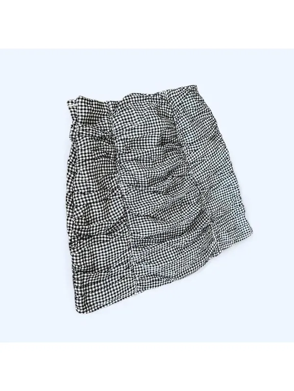 Abercrombie & Fitch gingham ruched preppy fairycore summer skirt Size Small - Image 5