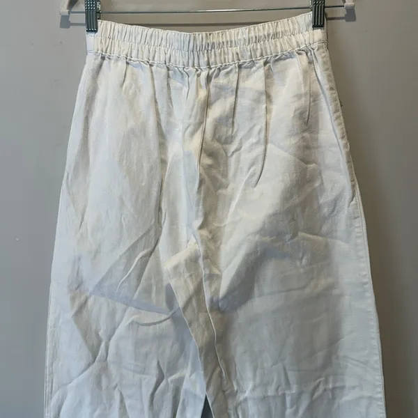 NWT Madewell Pull-On Straight Crop Pants NR174 White Linen Cotton‎ Blend Size 2 - Image 8