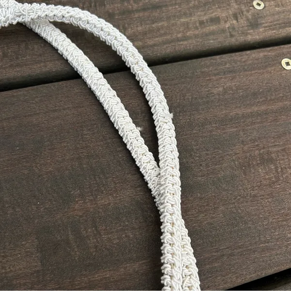 Vintage White Crochet Boho Bag Shoulder Bag Purse Woven Tote Bag - Image 6