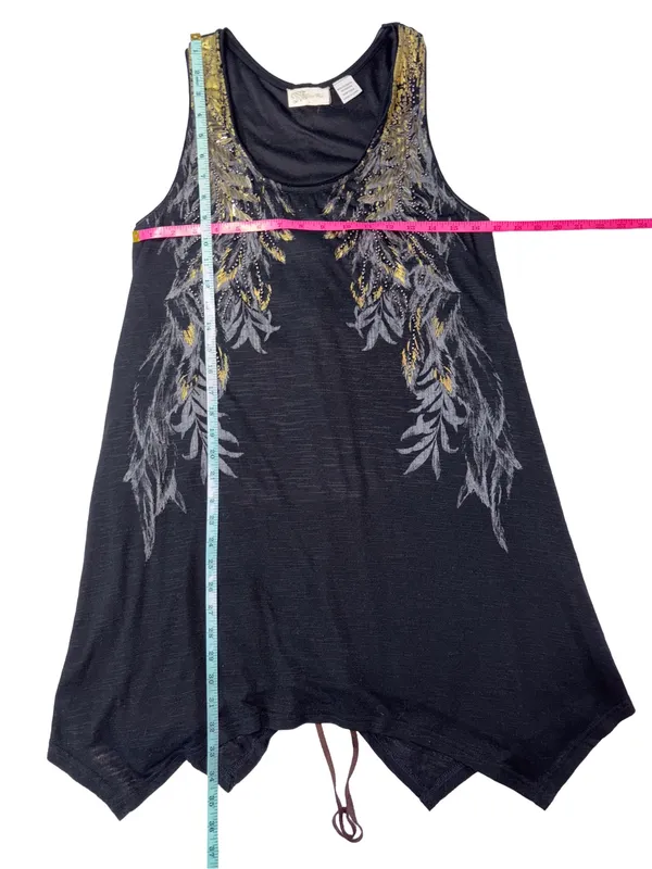 Miss Me Black Embellished Lace Up Back Handkerchief Mini Dress - Image 11