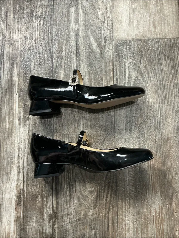 Jessica Simpson Black Patent Mary Jane Pumps with Jeweled Buckle Size 8.5 - Image 9