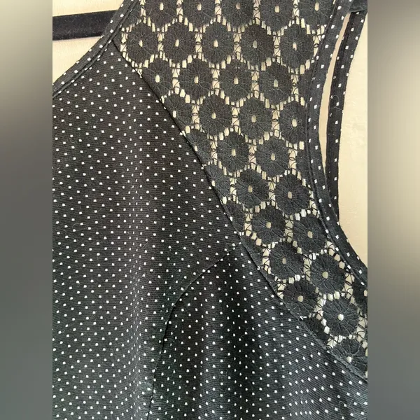 Whimsigoth Mixed Media Ann Taylor Polka Dot Sleeveless Blouse Women’s Size Small - Image 3