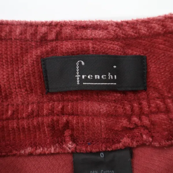 Frenchi Womens Burgundy Red Corduroy Flare Leg Seam Detail Pants Size 0 - Image 2