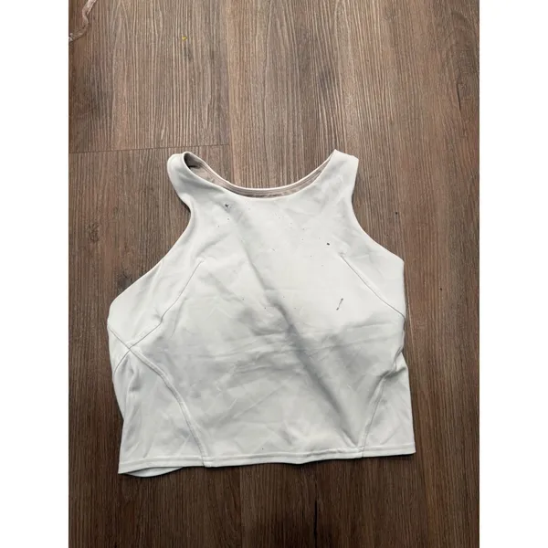 Lululemon Energy‎ High Neck Longline Bra White Size 10 Racerback Sports Bra flaw - Image 3