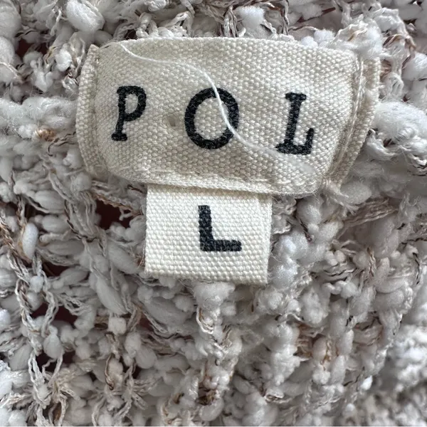 POL Cream Textured Open Knit Women's Cardigan Size Large - Image 6