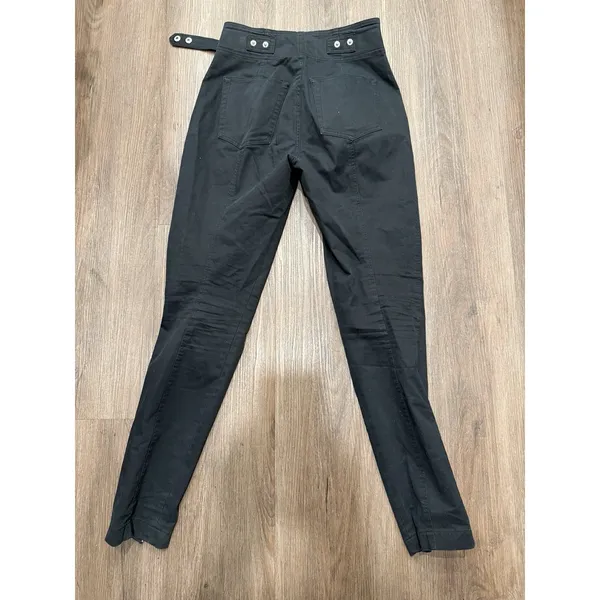 ALC Zipper Pants Flare Black High Rise Adjustable‎ Button Grunge Women's Size 2 - Image 3