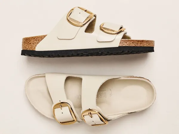 Birkenstock Arizona Big Buckle High Shine Sandals in Oyster NWOT - Image 2