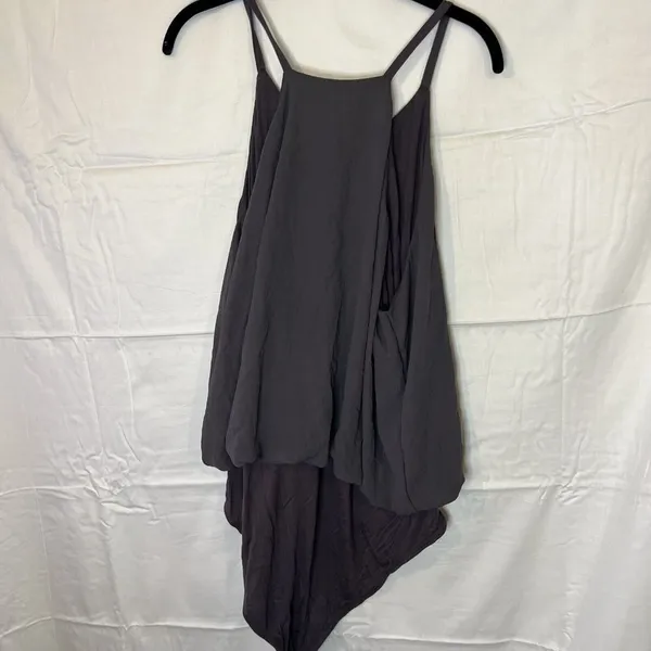 Torrid Dark Grey Blouson Halter Bodysuit Plus Size 2 Layered Snap‎ Sleeveless - Image 6