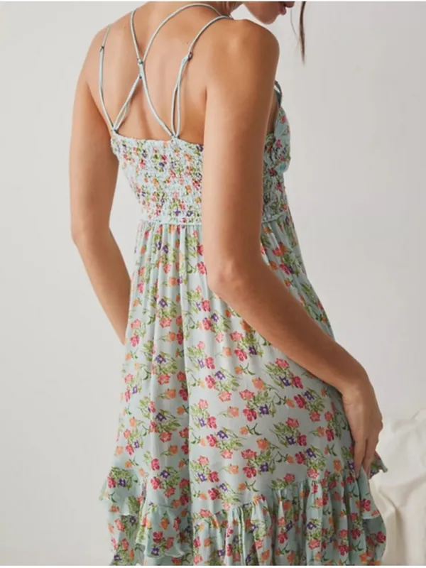 Free People Adella Printed Mini Slip/ Dress - Image 4