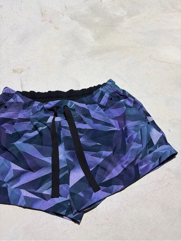 Lululemon Geometric Purple Active Shorts with Drawstring 10 - Image 5