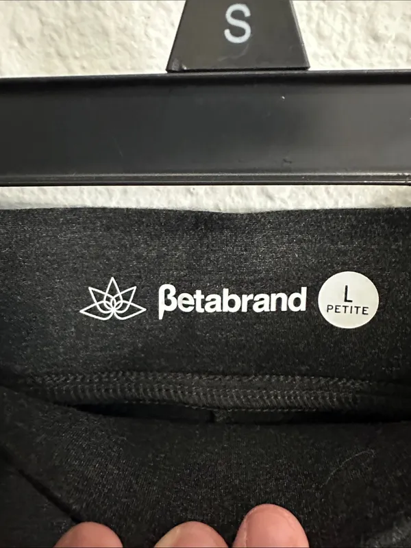 Betabrand Dark Heather Gray Pants with Front Button Accents Size Large Petite - Image 2