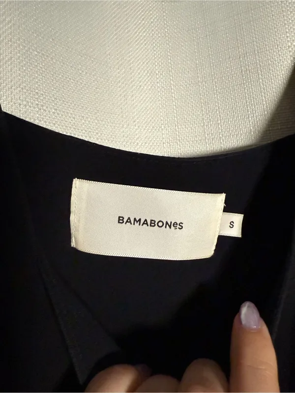 Bamabones Martine Black Tencel Crop Top Size Small - Image 5