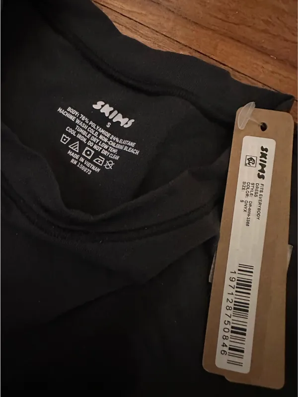 NWT Skims Fits Everybody T-Shirt Mini Dress in Onyx - Image 4