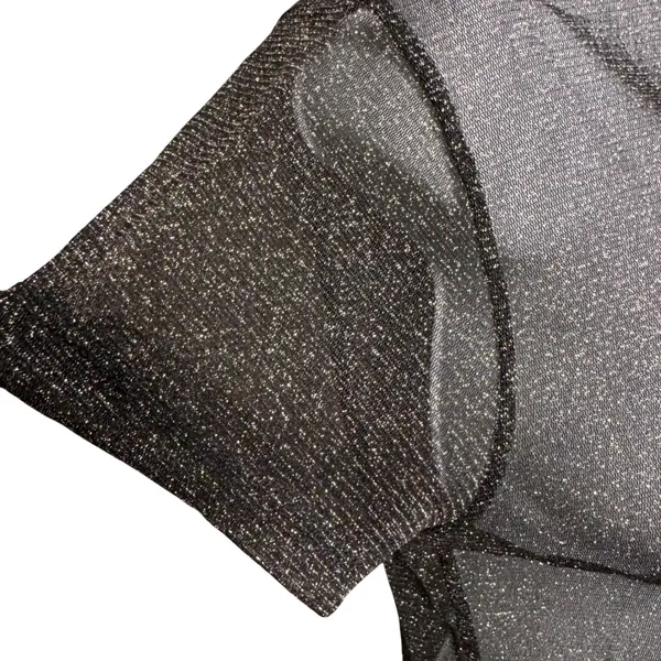 NWT COTTON ON Black Metallic Mesh Crop Top M Grunge Goth Festival‎ Punk Fetish - Image 3