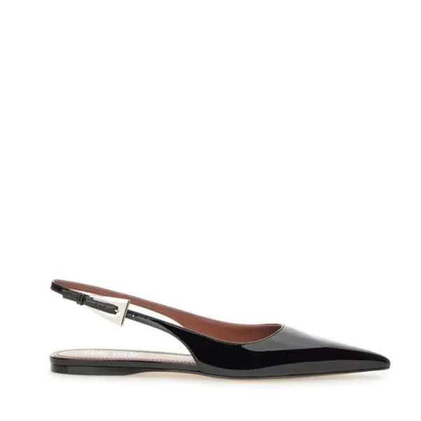 NEW NIB Paris Texas Jessica Western Slingback Flat 10 In Black Patent Leather - Image 3