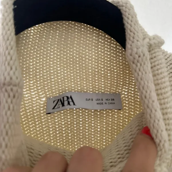 Zara Cozy Soft Knit Mock Neck Sweater Cream Size Small - Image 4