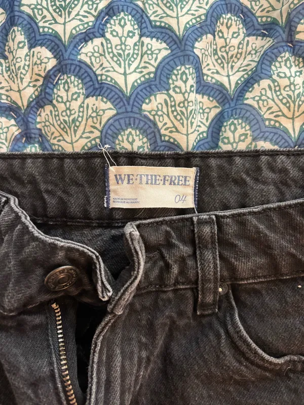 Free people black denim mini skirt - Image 3
