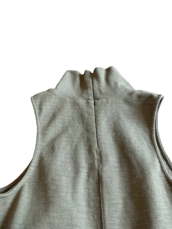 Free People Olive Green Mock Neck Sheath Dress Sleeveless Stretch Size Small - Image 8