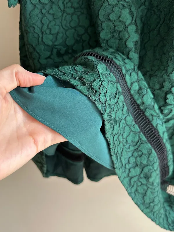 Eliza J Cold Shoulder Bell Sleeve Fit & Flare Lace Dress, Emerald Green, Size - Image 13