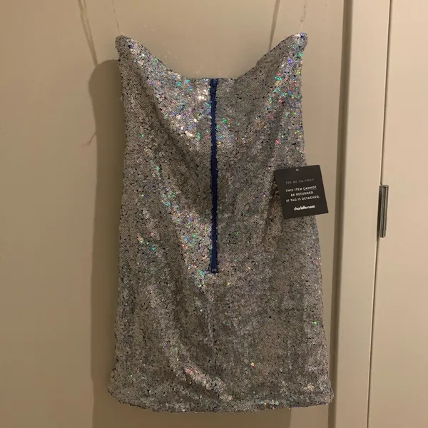 Charlotte Russe *NWT*  Silver Sequins Strapless Minidress - Image 2