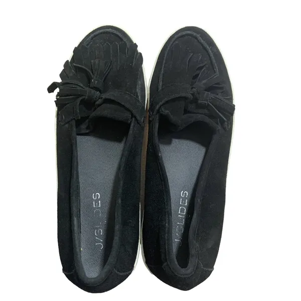 J/Slides Loafers Black Suede Platform Sneakers 10 Tassels Shoes Preppy Academia - Image 2