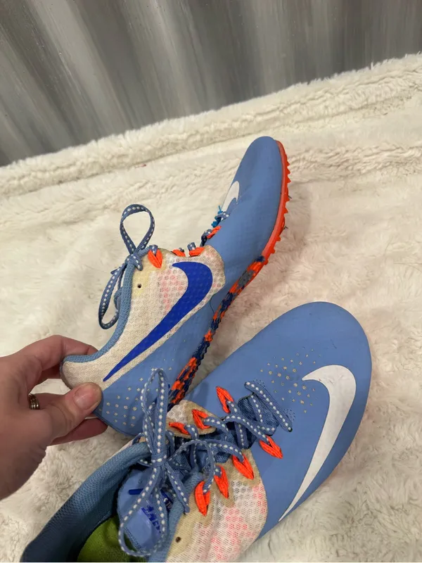 Nike Women’s Zoom Rival S8 Chalk Blue Hyper Orange Track Shoes - Image 10
