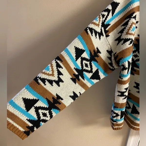 Savanna Jane sweater Aztec tribal southwestern fair isle pullover sweater Large - Image 5