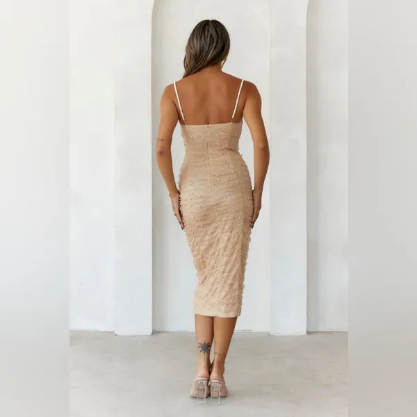 Hello Molly Magical Connection Midi Dress in Gold Size 8 New with tags - Image 5