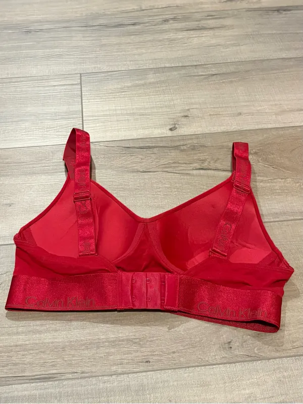 Calvin Klein Logo‎ Modern Cotton Bra metallic red size small - Image 3