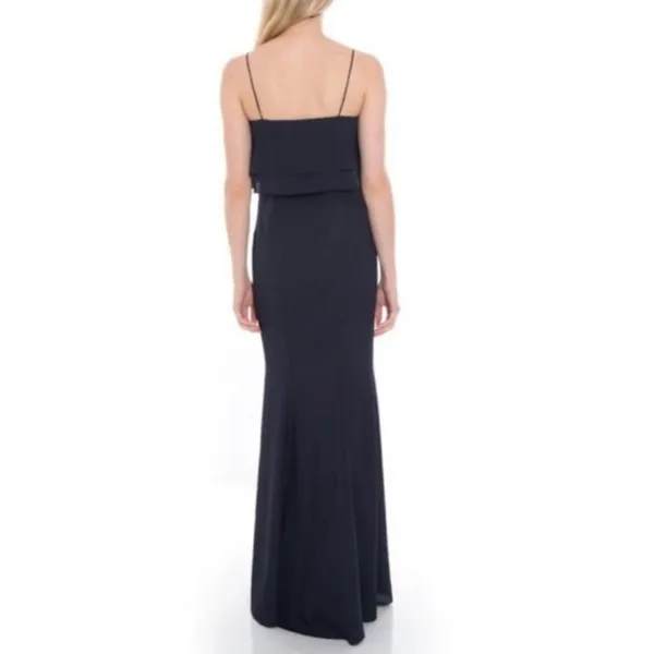 Love, LIkely Navy Blue‎ Sleeveless Layered Ruffle Evening Gown Size 4 - Image 2
