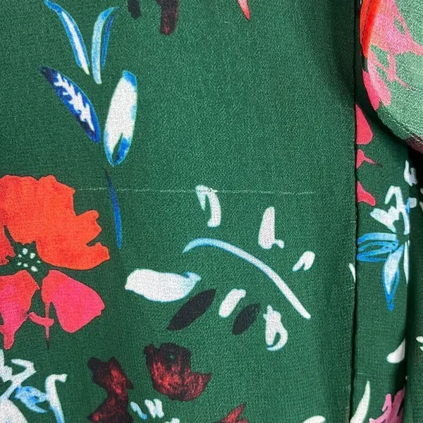 C/MEO Collective Elude Midi Dress Green Floral Front Ruffles‎ Halter Neck XS - Image 7
