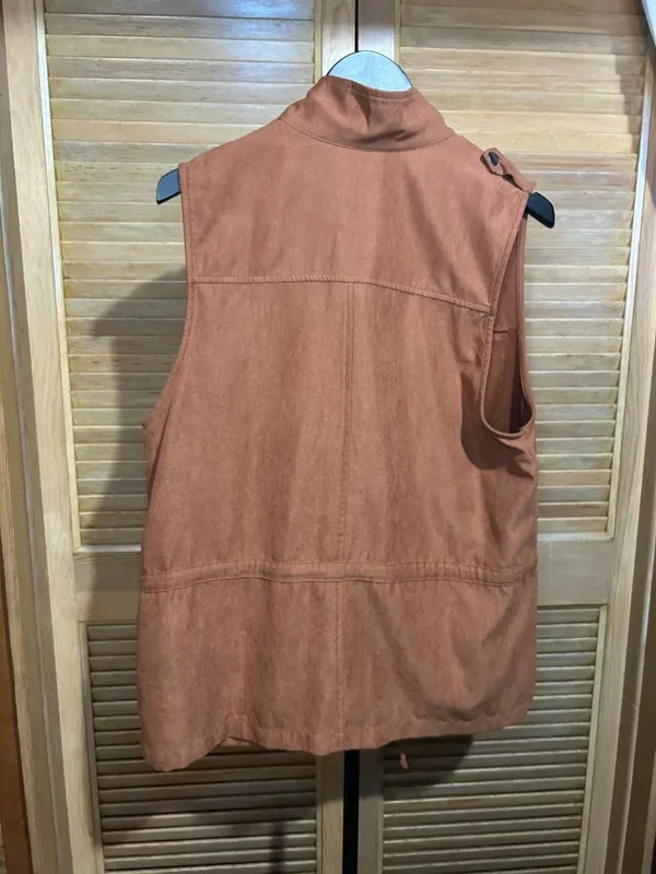 Staccato Womens Rust Faux Suede Utility Anorak Vest size L - Image 2