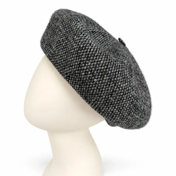 Zara Medium Wool Blend Beret Grey Textured Knit Winter Hat French Chic Accessory - Image 2