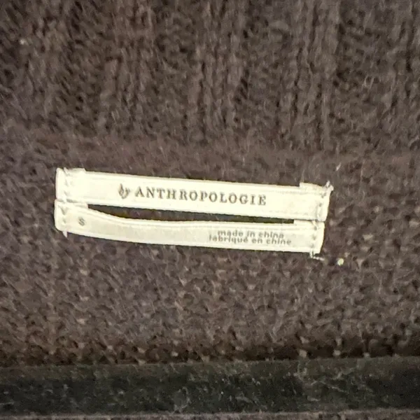 By Anthropologie Chunky Knit Cropped Cardigan Sweater Wool Blend Women's Small - Image 2
