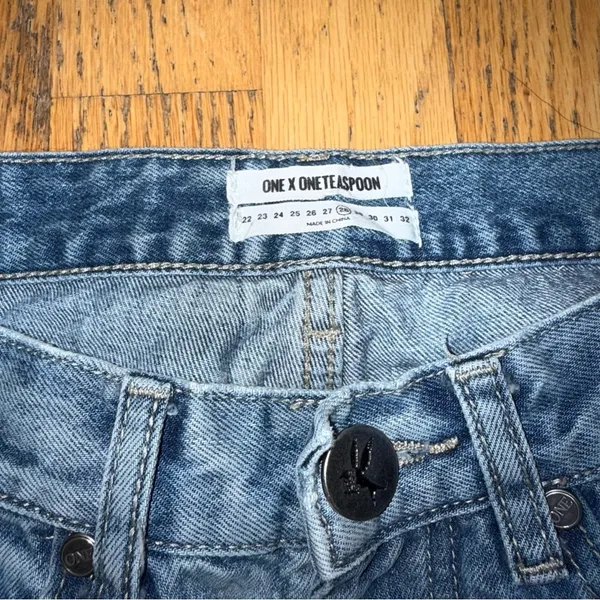 ONE TEASPOON Colorblock Cropped Denim Jeans size 28‎ - Image 2