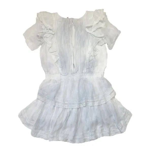NWT LoveShackFancy Natasha Mini in Bedroom Blue Hand Dye Ruffle Viscose Dress L - Image 10