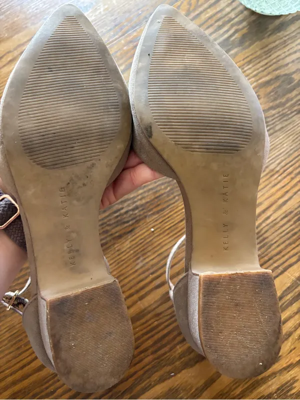 Kelly & Katie Taupe Pointed Ankle-Strap Flats - Image 3