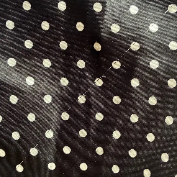 Vintage Y2K Sexy Satin Dotted Black & White Gown Baby Doll Slit Dress L - Image 12