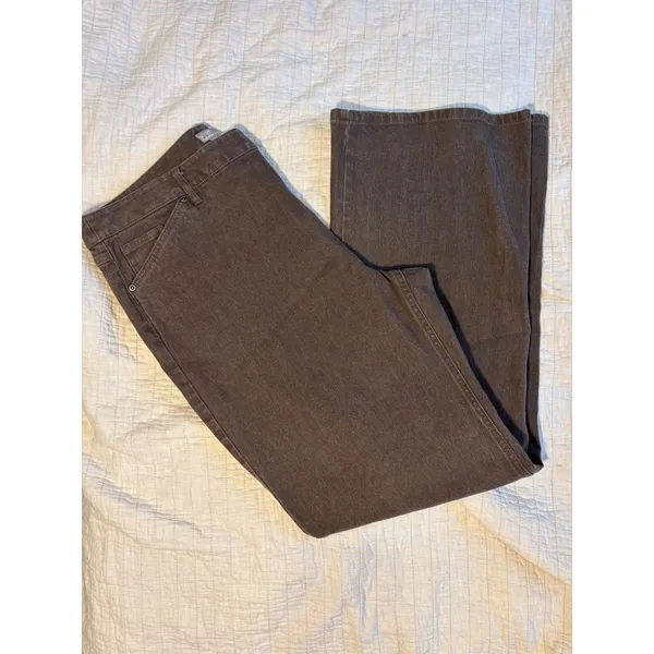J. Jill Tried & True Fit Brown Stretch Denim Wide Leg Pants Size 16 83151035 - Image 5