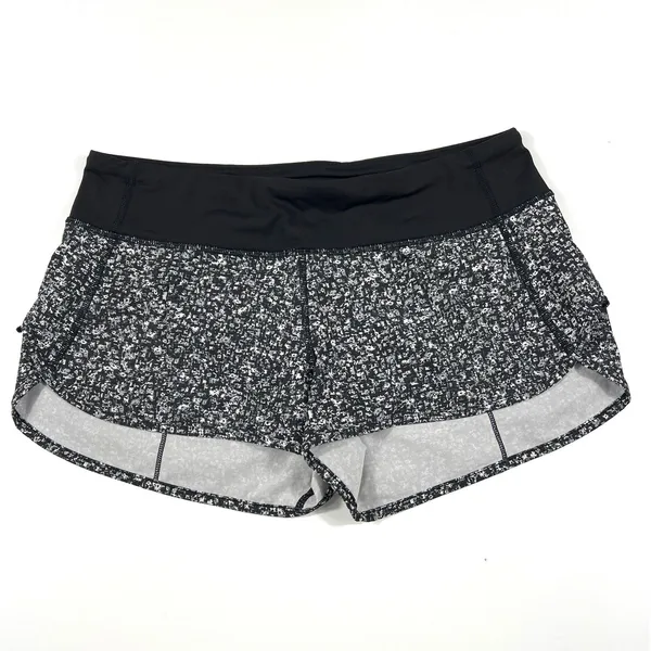 Lululemon Speed Short 2.5" Daisy Dust Alpine White Black‎ 6 Running Training EUC - Image 2