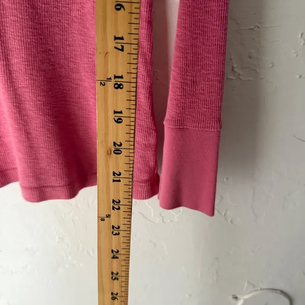Mossino Supply‎ Co Y2k Pink Thermal Henley Lace Long Slv Shirt Large Bella Swan - Image 8
