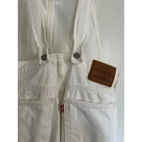 EUC Levi's Denim Overalls Minimalist Sz:29 White Bib Dungarees Modern - Image 6