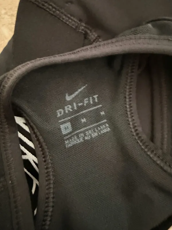 Nike DRI-FIT Black Swoosh Racerback Sports Bra - Image 4
