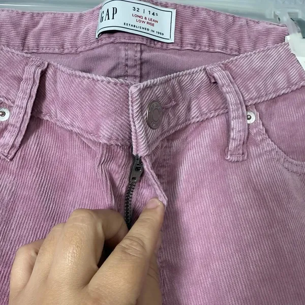 NWT Gap Pink Corduroy Long & Lean Low Rise Jeans 32/14 S Flare Bootcut 815696 - Image 6