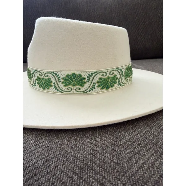 NWT Lack Of Color IVY BEVERLY Australian Wool Hat | Ivory & Green Large - Image 10